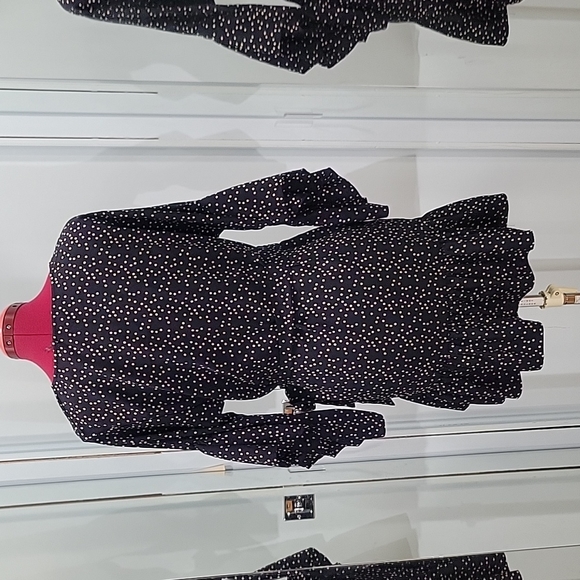 Navy polka dot flowy dress - Picture 3 of 6